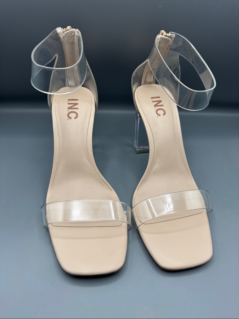 INC Women's Makenna Two-Piece Clear Vinyl Dress Sandals
